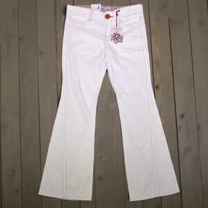 LEI Chelsea Flare Pants Junior‎ 9 White 30x32 Corduroy Boho Festival 90s Y2K NWT